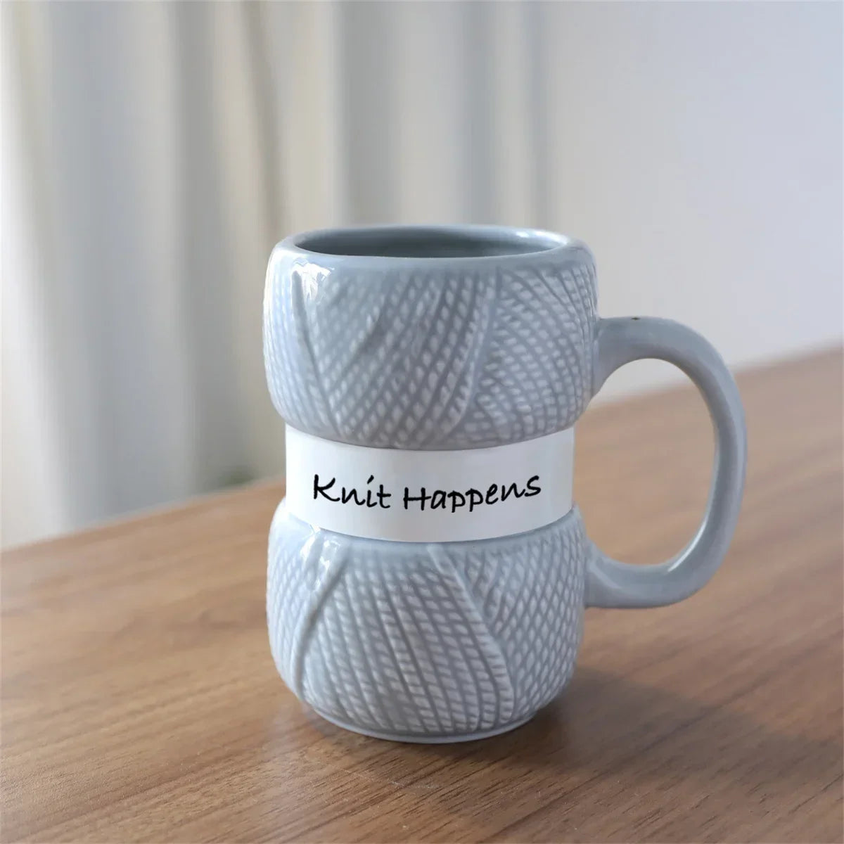 Water Cup, 425ml/14.37oz Funny Knit Ceramic Coffee Mug Teacup Novelty Gift For Women And Menfor Christmas, Halloween, Easter Day