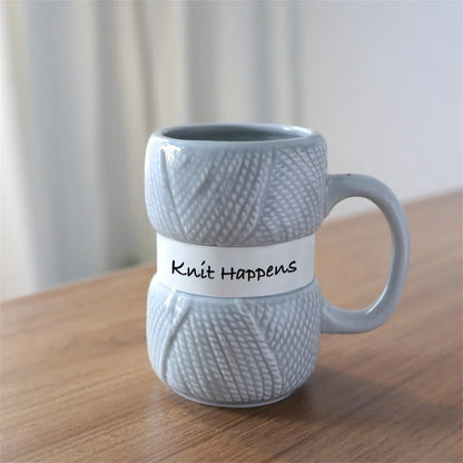 Water Cup, 425ml/14.37oz Funny Knit Ceramic Coffee Mug Teacup Novelty Gift For Women And Menfor Christmas, Halloween, Easter Day