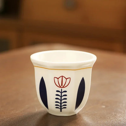 180ml Middle Eastern Style Ceramics Coffee Cup Tea Cup Espresso Cups Hand Grip Cappuccino Cups Kitchen Organizer