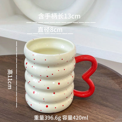 Ceramic breakfast cups, water cups, cute household mugs, high-quality appearance, girls' cups, exquisite drinking cups