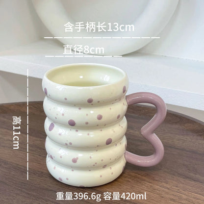Ceramic breakfast cups, water cups, cute household mugs, high-quality appearance, girls' cups, exquisite drinking cups