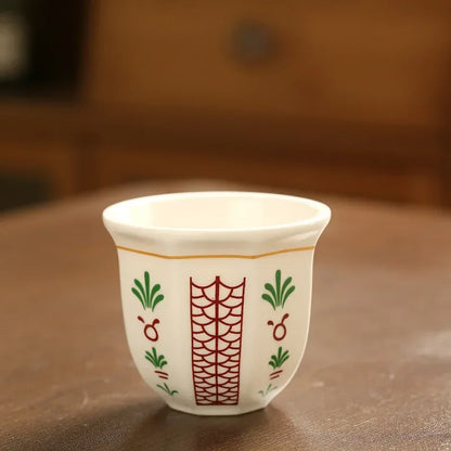 180ml Middle Eastern Style Ceramics Coffee Cup Tea Cup Espresso Cups Hand Grip Cappuccino Cups Kitchen Organizer