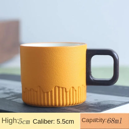 Creative Ceramic Retro Coffee Cup Handmade Kiln Design Filter Tea Mug Wooden Handle Office Water Cup Birthday Gift