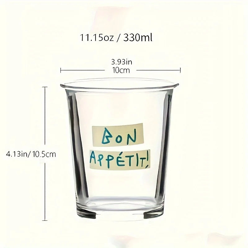 1pc High-looking Coffee Cup Flip Mouth Cup Letter Cup Glass Cup Home Milk Cup Breakfast Cup Tea Cup
