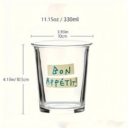1pc High-looking Coffee Cup Flip Mouth Cup Letter Cup Glass Cup Home Milk Cup Breakfast Cup Tea Cup