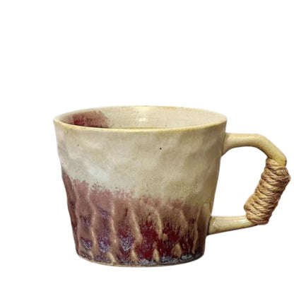 1 Pc 380ML Rustic Retro Ceramic Cups Unique Tableware Wide Mouth Cups Handcrafted Office Coffee Mugs