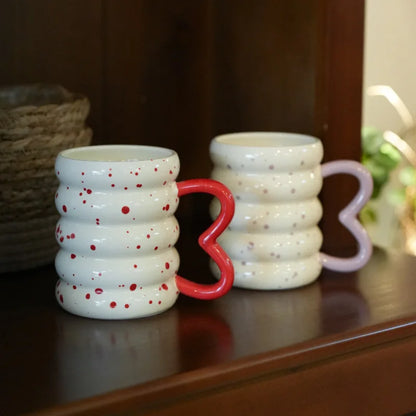 Ceramic breakfast cups, water cups, cute household mugs, high-quality appearance, girls' cups, exquisite drinking cups