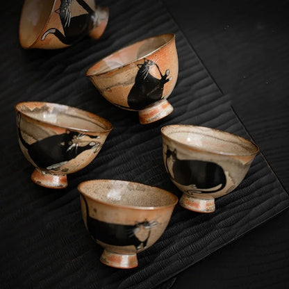 Ceramic Opening Cup Pottery Beautiful Cups Tea Cup Set Teaware For Tea Ceremony