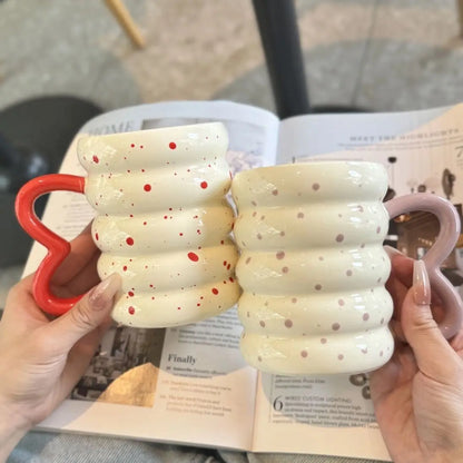 Ceramic breakfast cups, water cups, cute household mugs, high-quality appearance, girls' cups, exquisite drinking cups