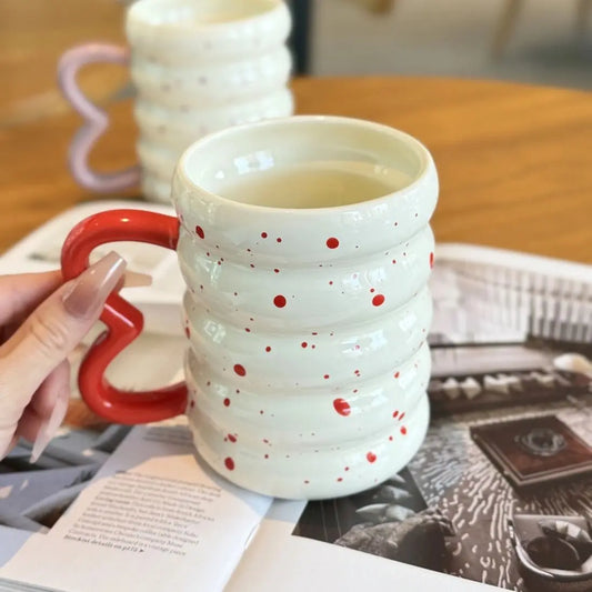 Ceramic breakfast cups, water cups, cute household mugs, high-quality appearance, girls' cups, exquisite drinking cups